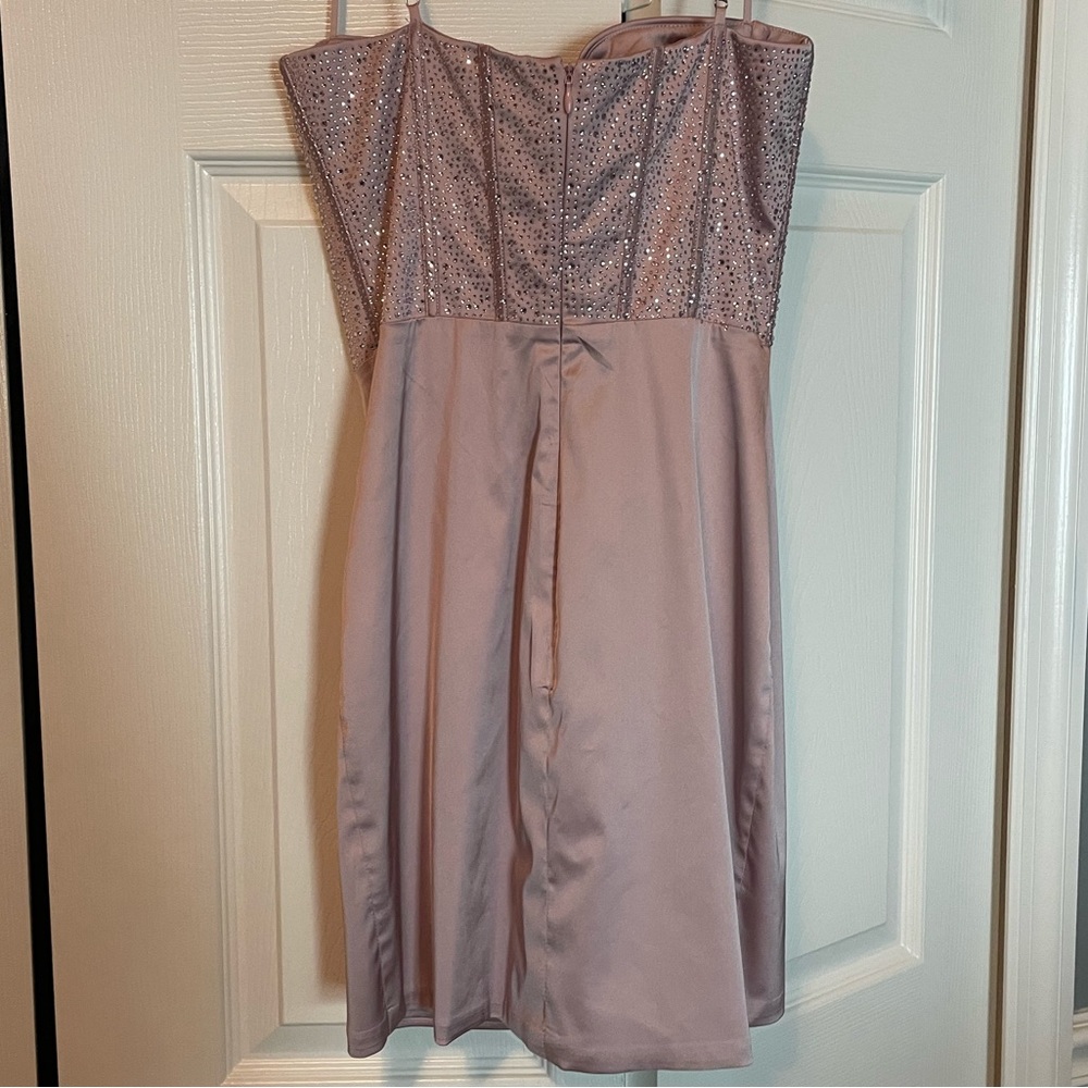 Oh Polly Moonstruck Satin Embellished Dress - Picture 5 of 7